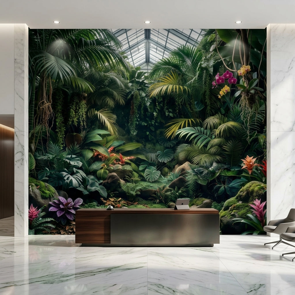 Dark Botanical Conservatory Wallpaper Moody Maximalist Jungle – lifestyle view, Golden Era Walls