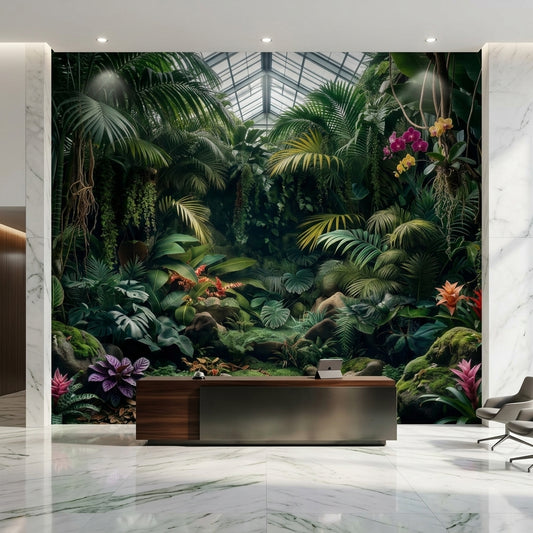 Dark Botanical Conservatory Wallpaper Moody Maximalist Jungle – lifestyle view, Golden Era Walls