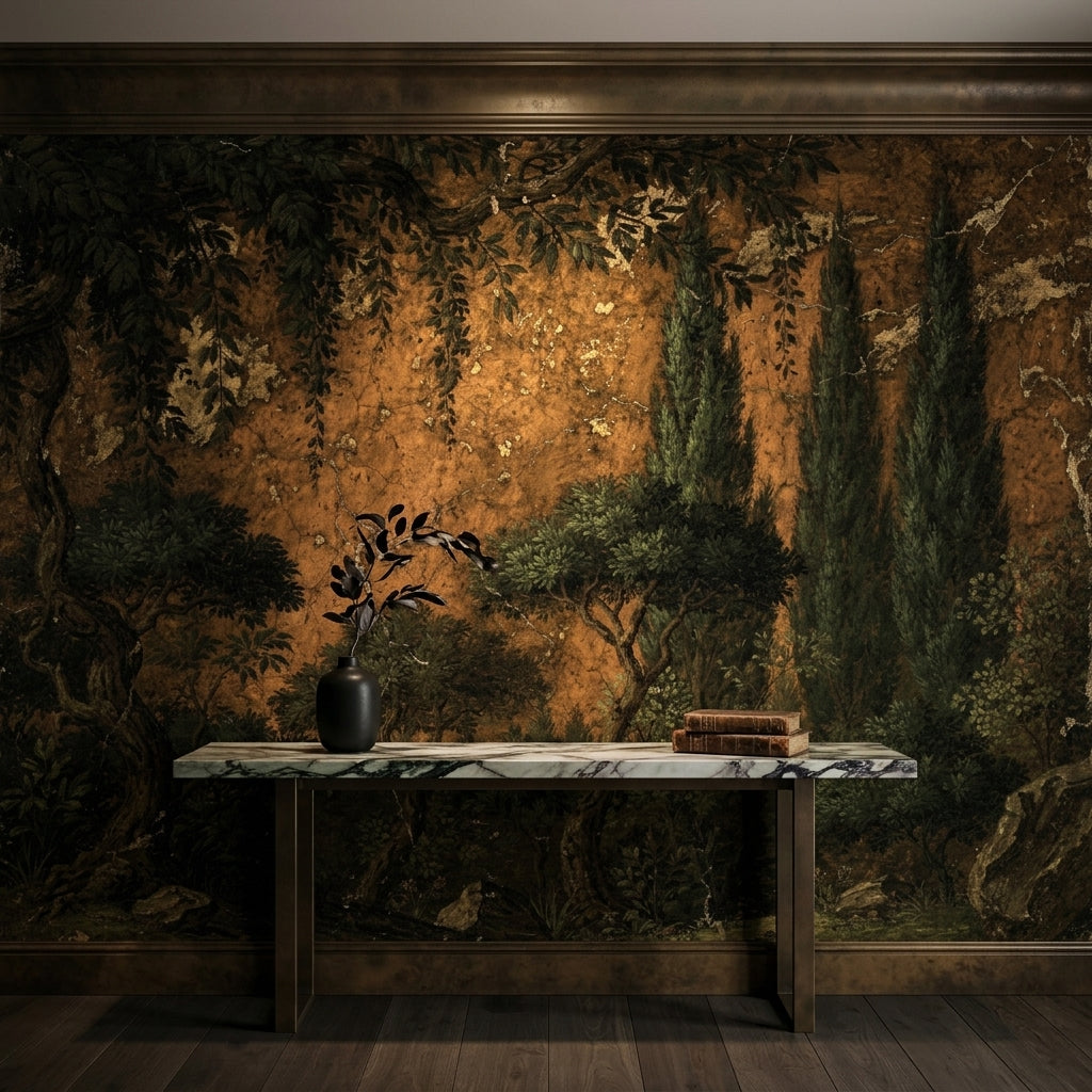Vintage Landscape Wall Mural Peel and Stick – alternate view, Golden Era Walls