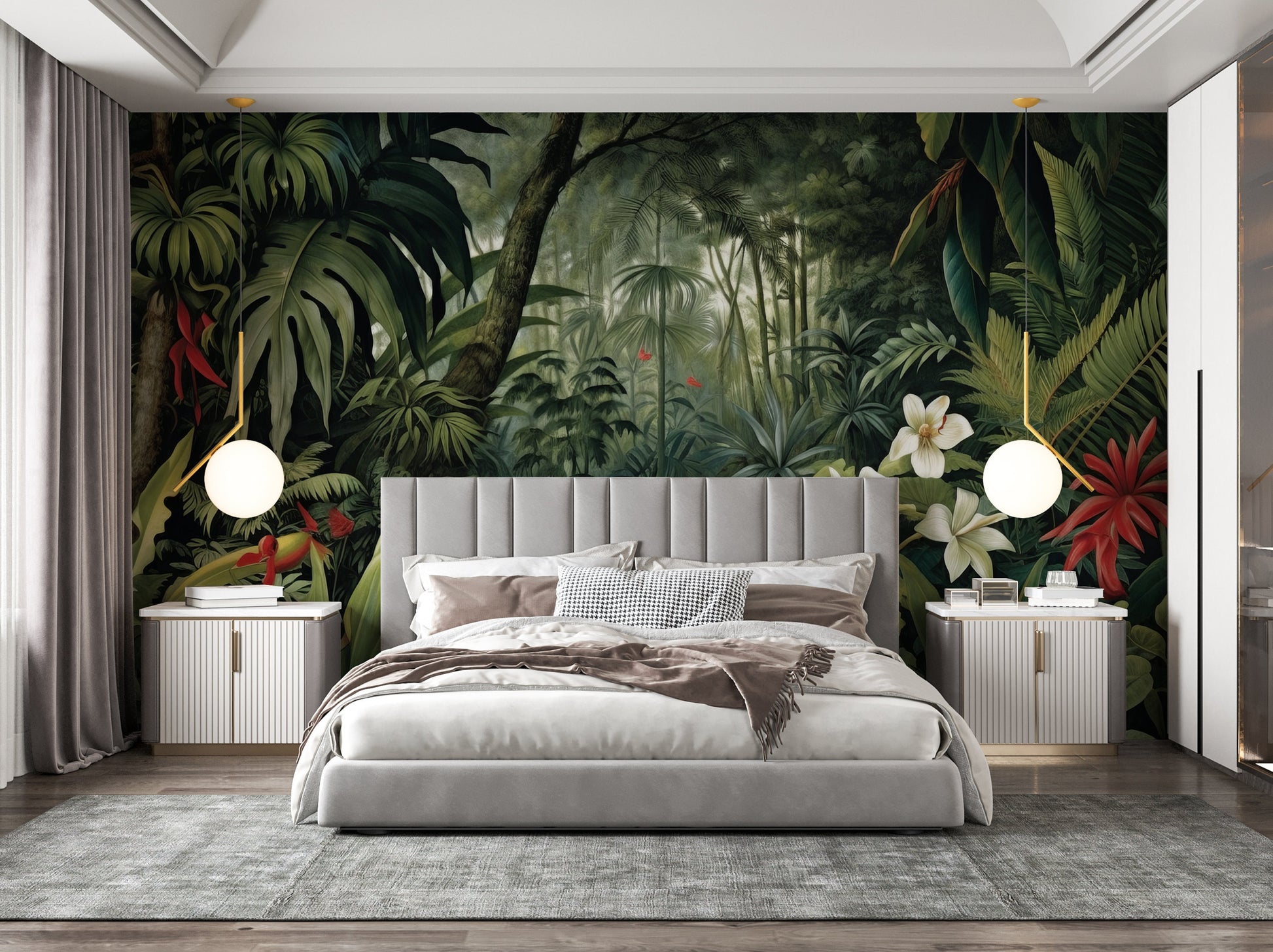 Serene Exotic Tropical Paradise Tropical Wallpaper – detail view, Golden Era Walls