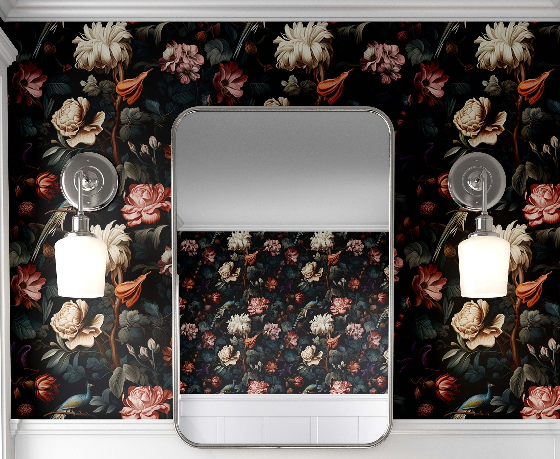 Botanical Papier Peint Timeless Floral Wallpaper Pattern – alternate view, Golden Era Walls