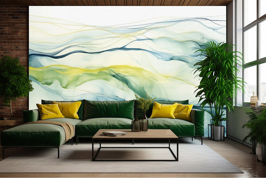 Abstract Alcohol Ink Artwork Marble Wallpaper – detail view, Golden Era Walls