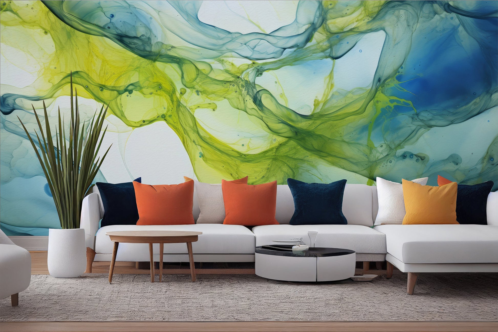 Abstract Alcohol Ink Painting Marble Wallpaper – alternate view, Golden Era Walls