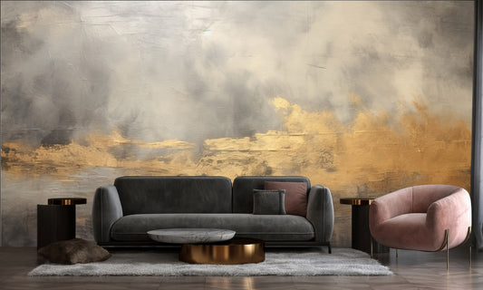 Chic Modern Gold Self Marble Wallpaper – detail view, Golden Era Walls