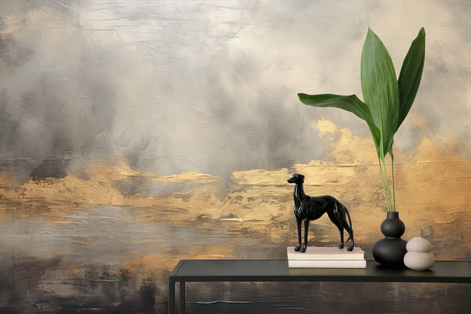 Chic Modern Gold Self Marble Wallpaper – scale reference, Golden Era Walls