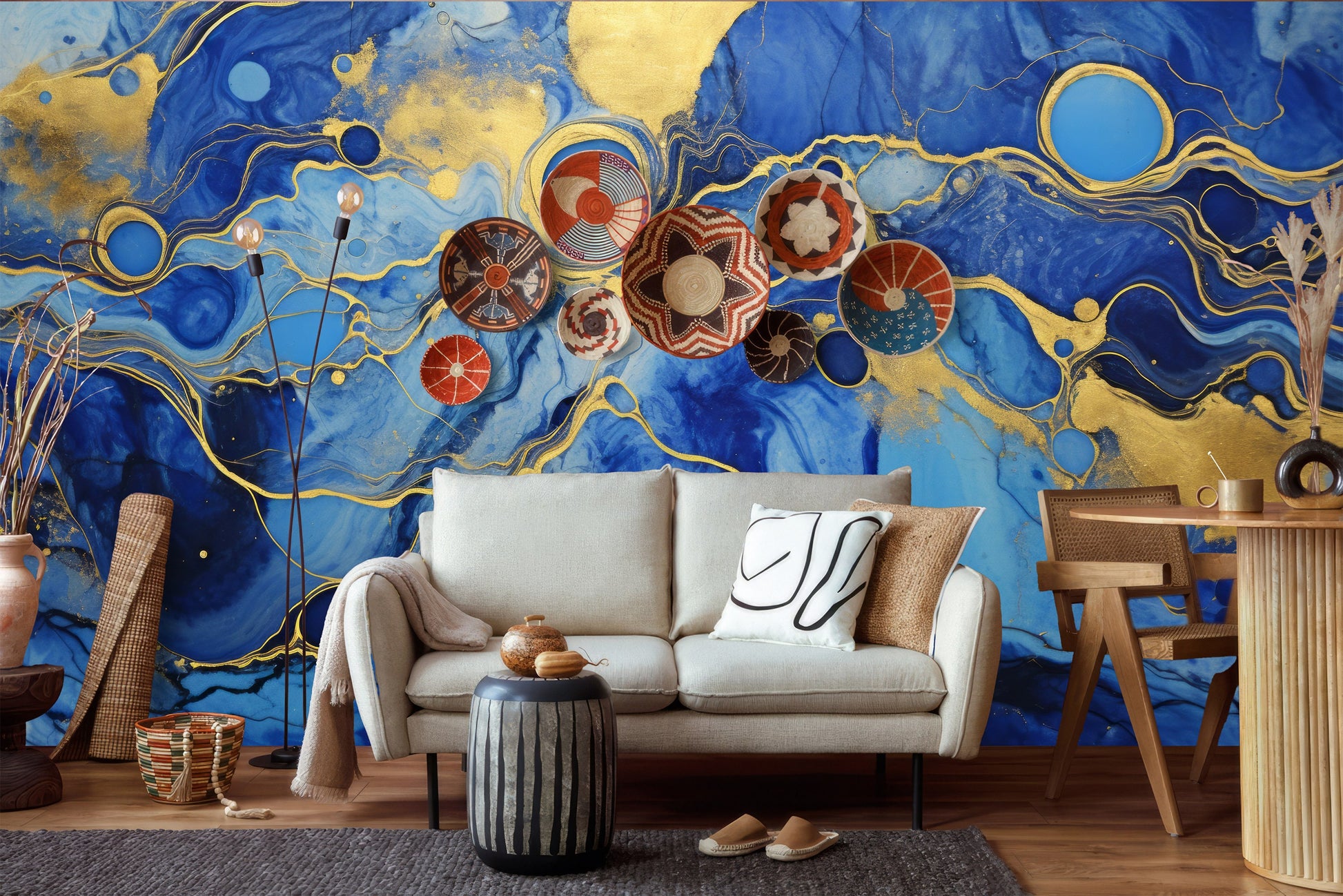 Elegant Marble Texture Luxury Marble Wallpaper – lifestyle view, Golden Era Walls