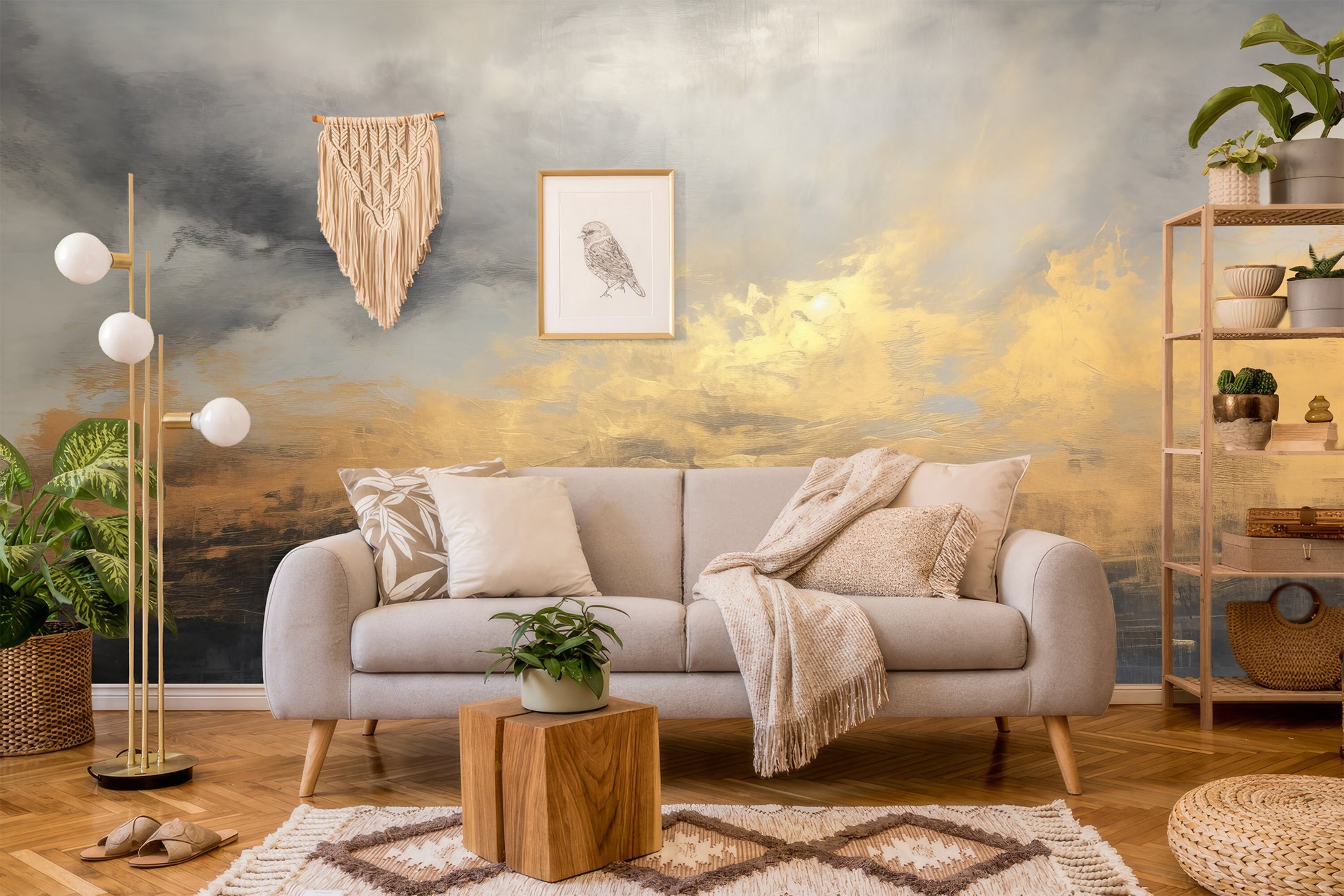 Gold Copper Texture Nonwoven Marble Wallpaper – alternate view, Golden Era Walls