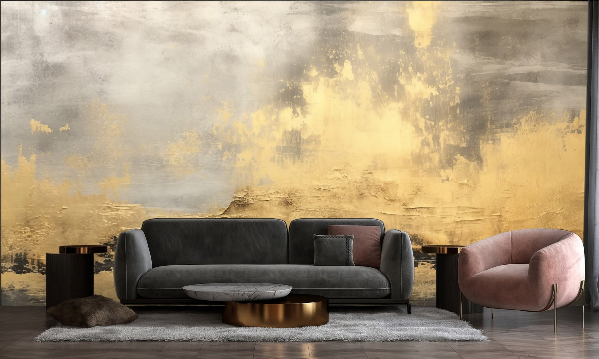 Luxury Gold Marble Print Marble Wallpaper – detail view, Golden Era Walls