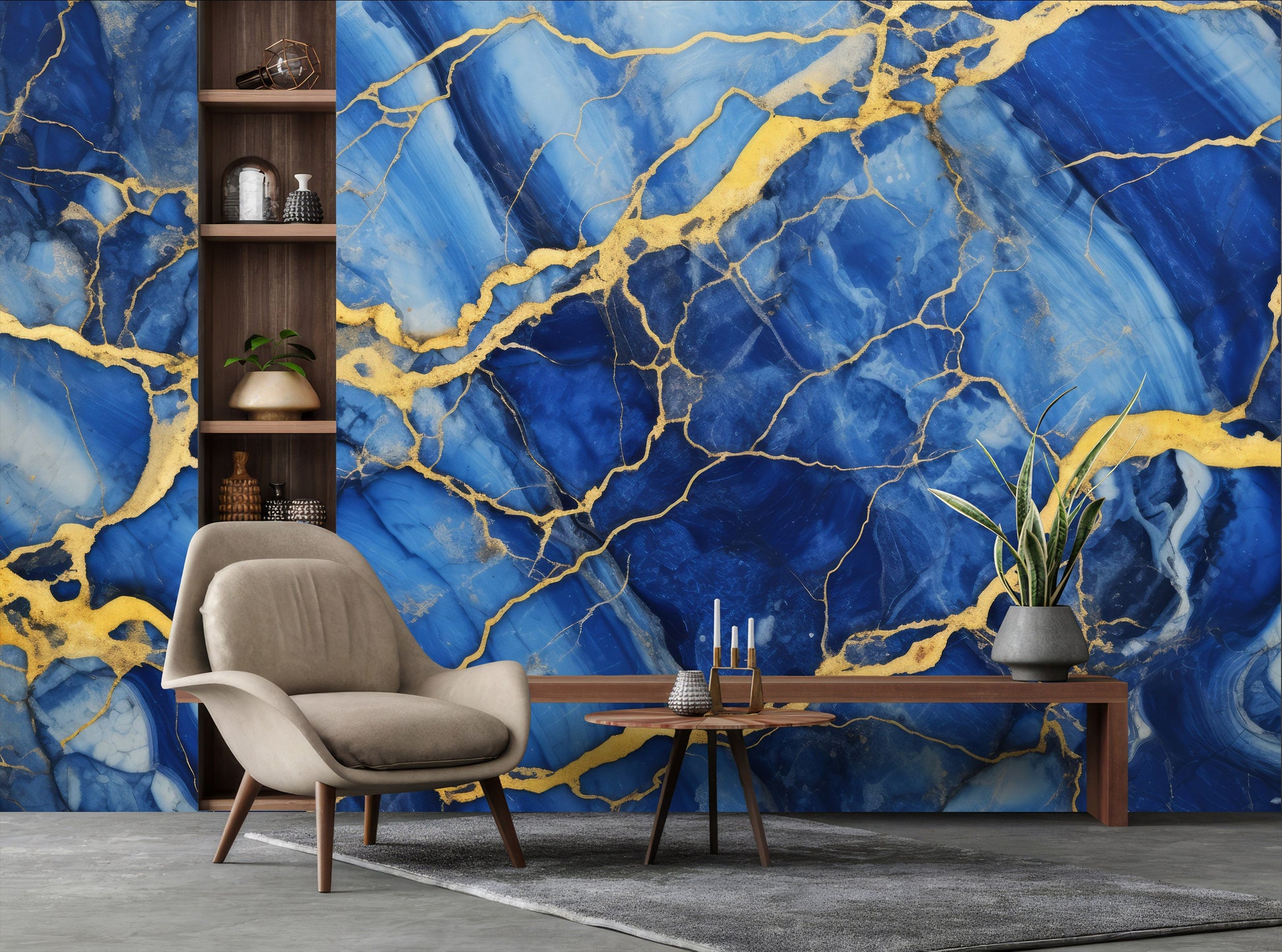 Marble Colorful Abstract Kitchen Marble Wallpaper – detail view, Golden Era Walls