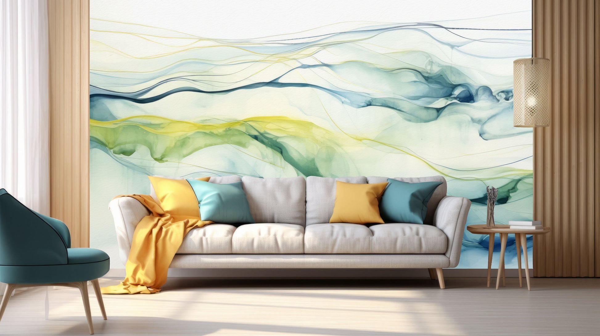 Abstract Alcohol Ink Artwork Marble Wallpaper – scale reference, Golden Era Walls