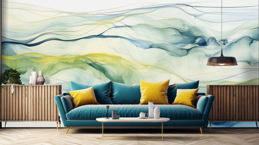 Abstract Alcohol Ink Artwork Marble Wallpaper – peel and stick wallpaper mural, Golden Era Walls