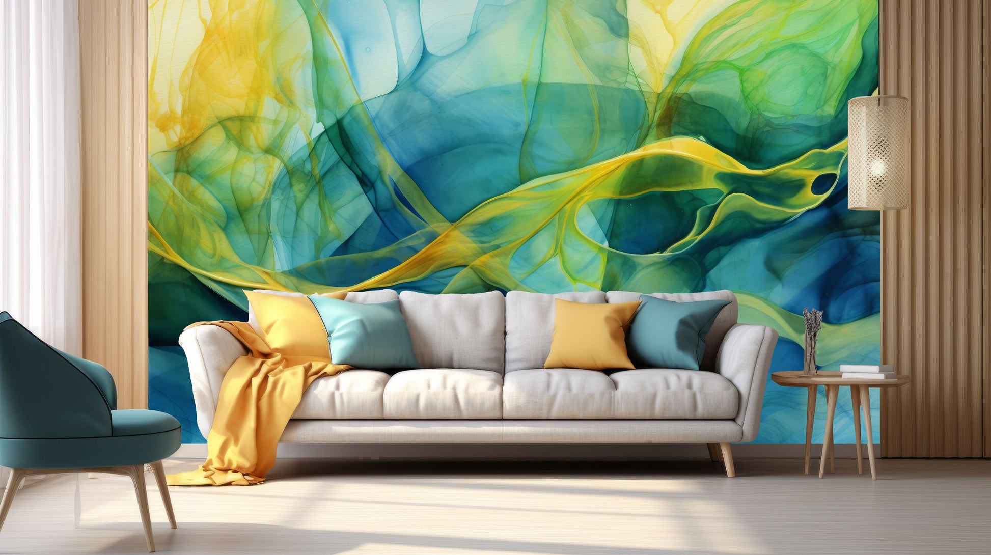 Abstract Alcohol Ink Pattern Marble Wallpaper – scale reference, Golden Era Walls