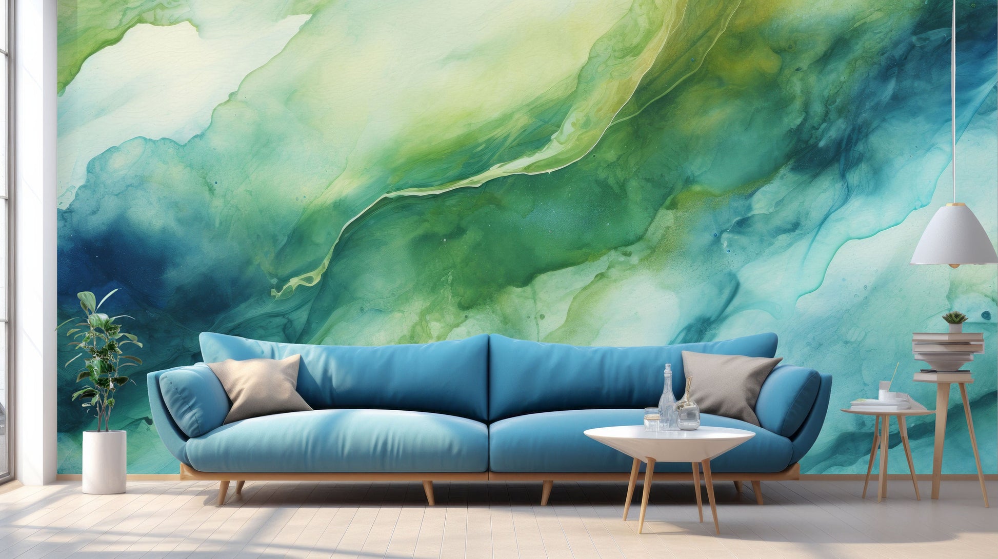 Colorful Alcohol Ink Abstract Geometric Wallpaper – scale reference, Golden Era Walls