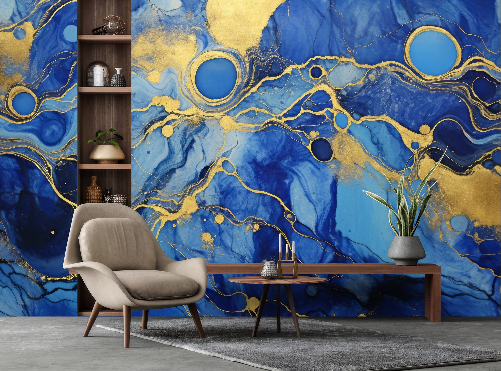 Elegant Marble Texture Luxury Marble Wallpaper – room setting, Golden Era Walls