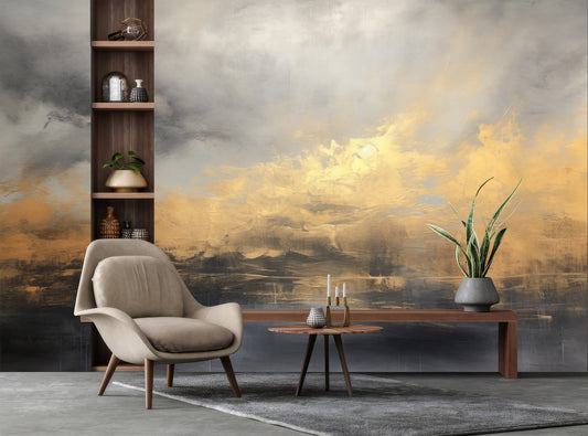 Gold Copper Texture Nonwoven Marble Wallpaper – peel and stick wallpaper mural, Golden Era Walls