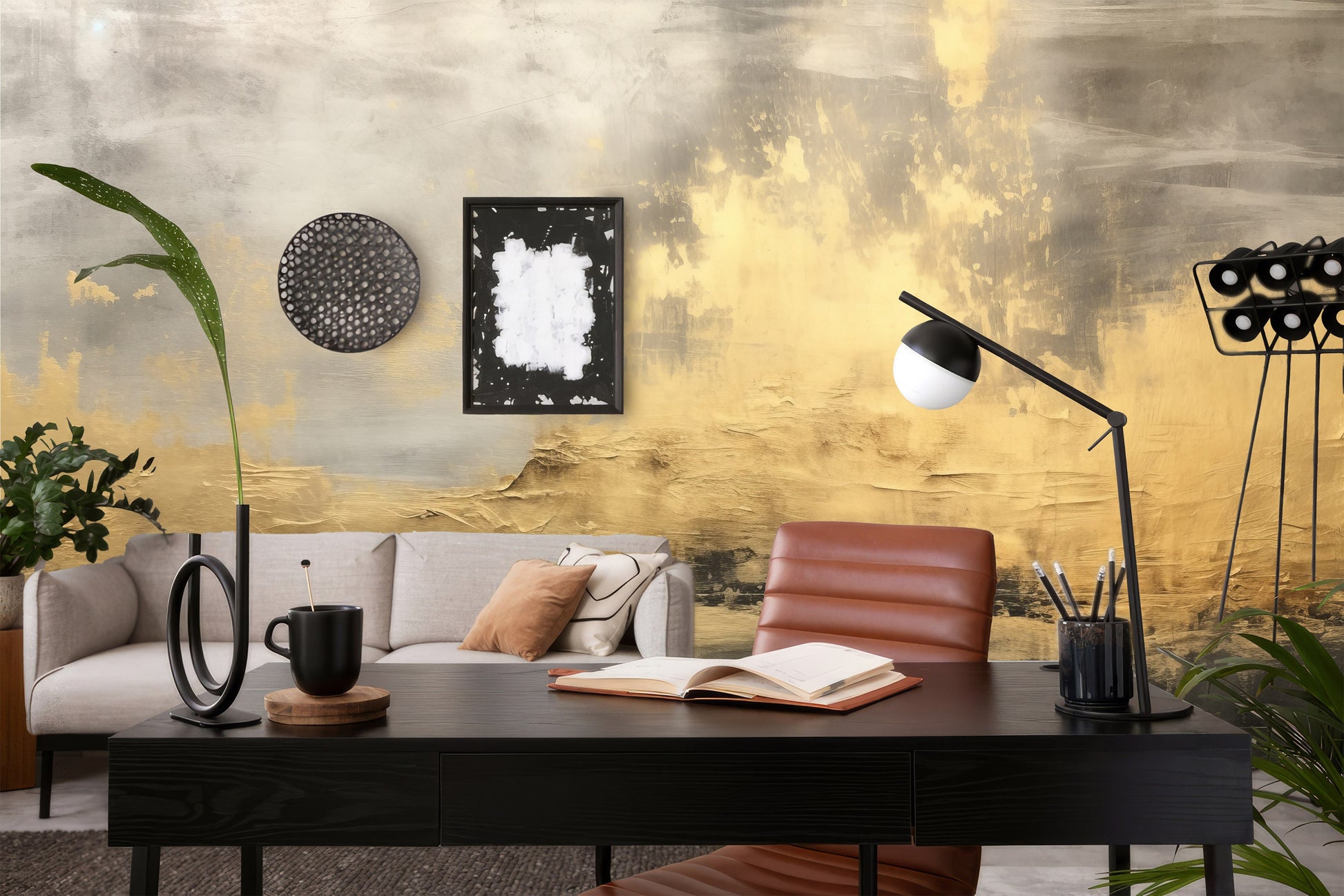 Luxury Gold Marble Print Marble Wallpaper – alternate view, Golden Era Walls