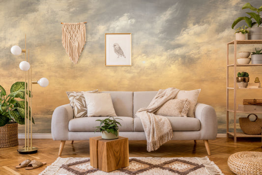Modern Luxury Marble Print Marble Wallpaper – room setting, Golden Era Walls