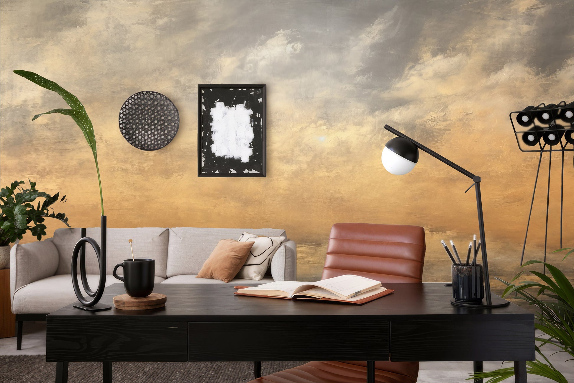 Modern Luxury Marble Print Marble Wallpaper – scale reference, Golden Era Walls