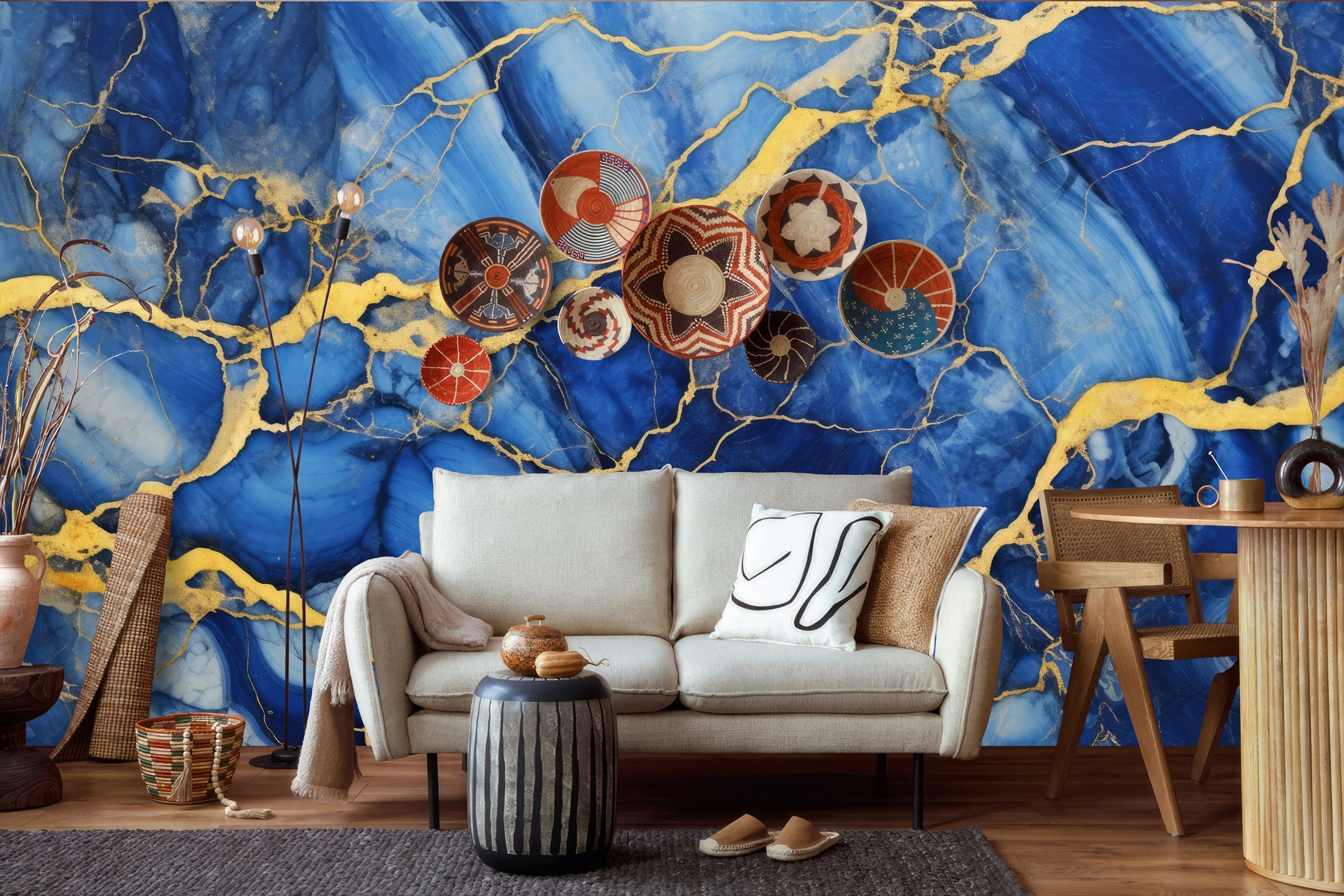 Marble Colorful Abstract Kitchen Marble Wallpaper – scale reference, Golden Era Walls