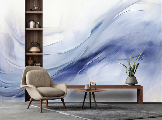Watercolor Abstract Art Aesthetic Geometric Wallpaper – detail view, Golden Era Walls