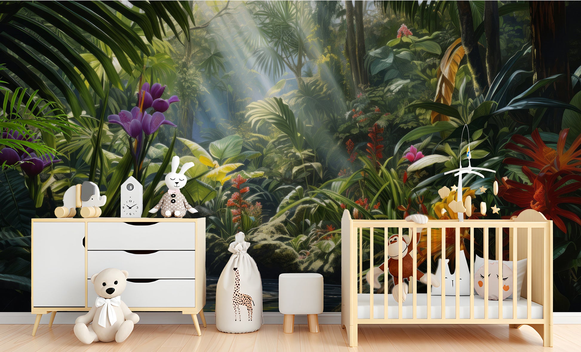 Tropical Rainforest Jungle Landscape Tropical Wallpaper – alternate view, Golden Era Walls