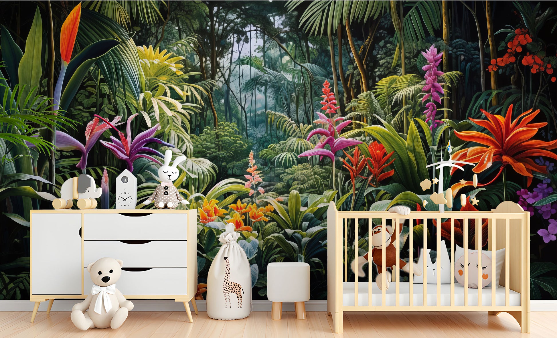 Tropical Forest Landscape Rainforest Tropical Wallpaper – alternate view, Golden Era Walls