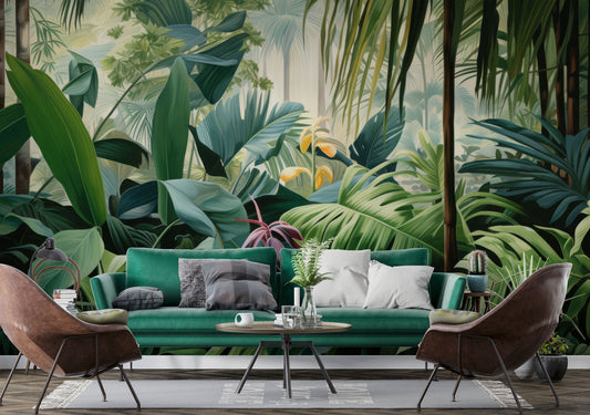 Tropical Forest Jungle Tropical Wallpaper – detail view, Golden Era Walls