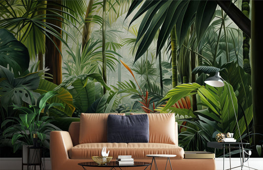 Rainforest Tropical Tropical Forest Tropical Wallpaper – lifestyle view, Golden Era Walls