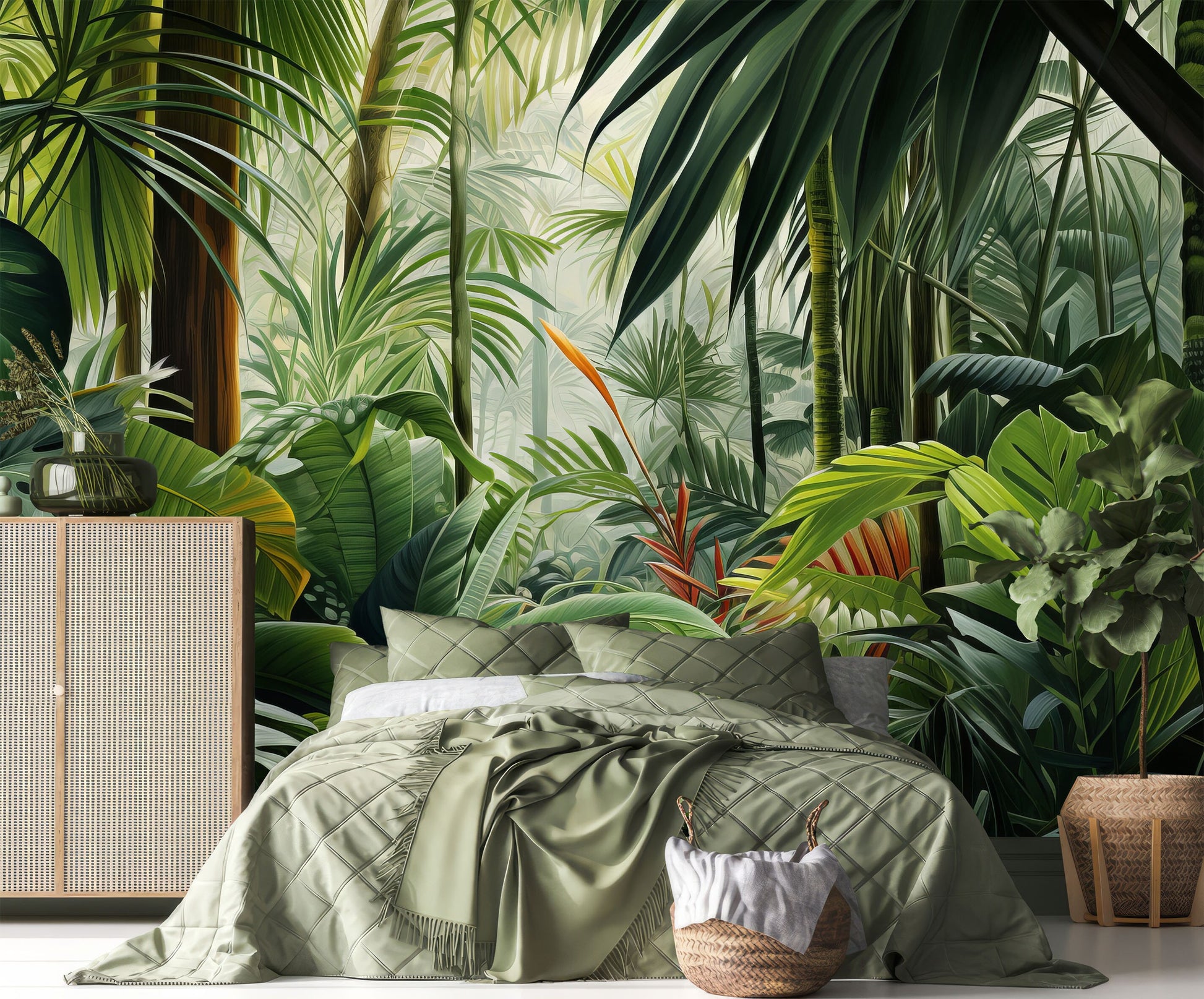 Rainforest Tropical Tropical Forest Tropical Wallpaper – detail view, Golden Era Walls