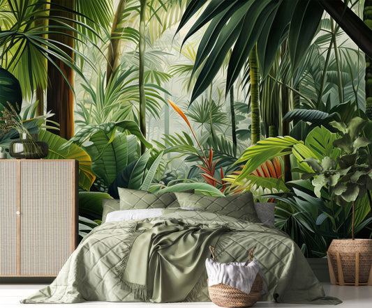Rainforest Tropical Tropical Forest Tropical Wallpaper – detail view, Golden Era Walls