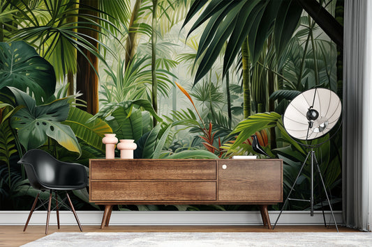 Rainforest Tropical Tropical Forest Tropical Wallpaper – peel and stick wallpaper mural, Golden Era Walls