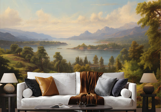 Timeless Tranquility Scenic Vintage Wallpaper – peel and stick wallpaper mural, Golden Era Walls