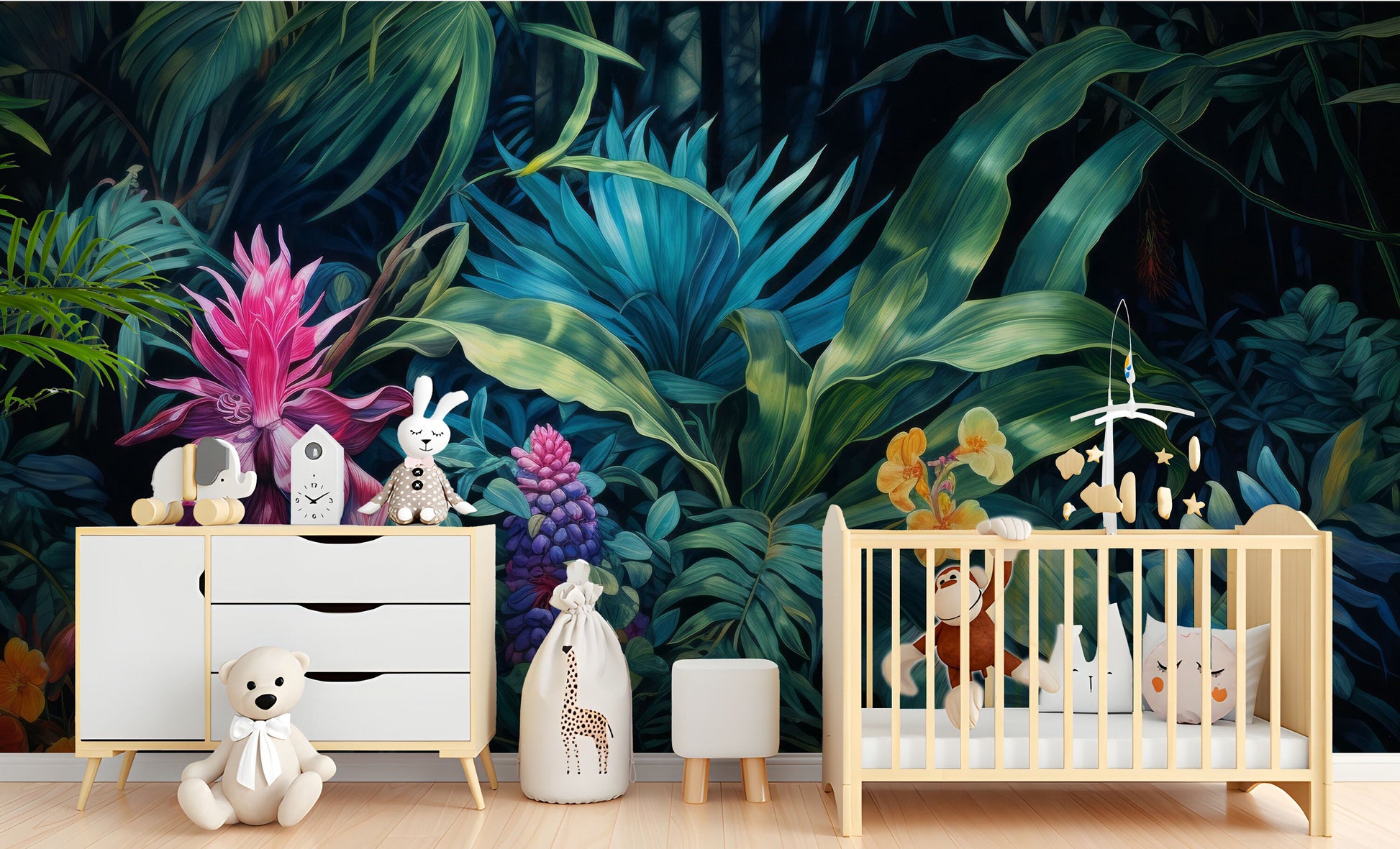 Tropical Landscape Jungle Plants Tropical Wallpaper – alternate view, Golden Era Walls