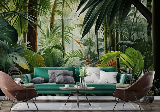 Rainforest Tropical Tropical Forest Tropical Wallpaper – room setting, Golden Era Walls