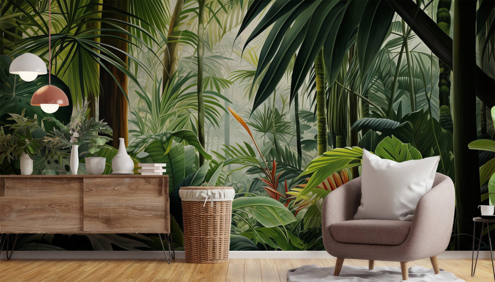 Rainforest Tropical Tropical Forest Tropical Wallpaper – scale reference, Golden Era Walls