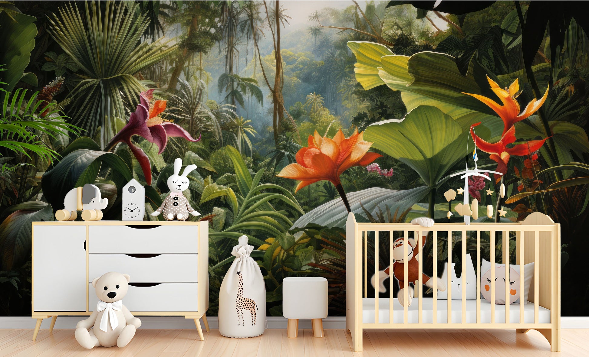 Misty Rainforest Tropical Tropical Tropical Wallpaper – alternate view, Golden Era Walls