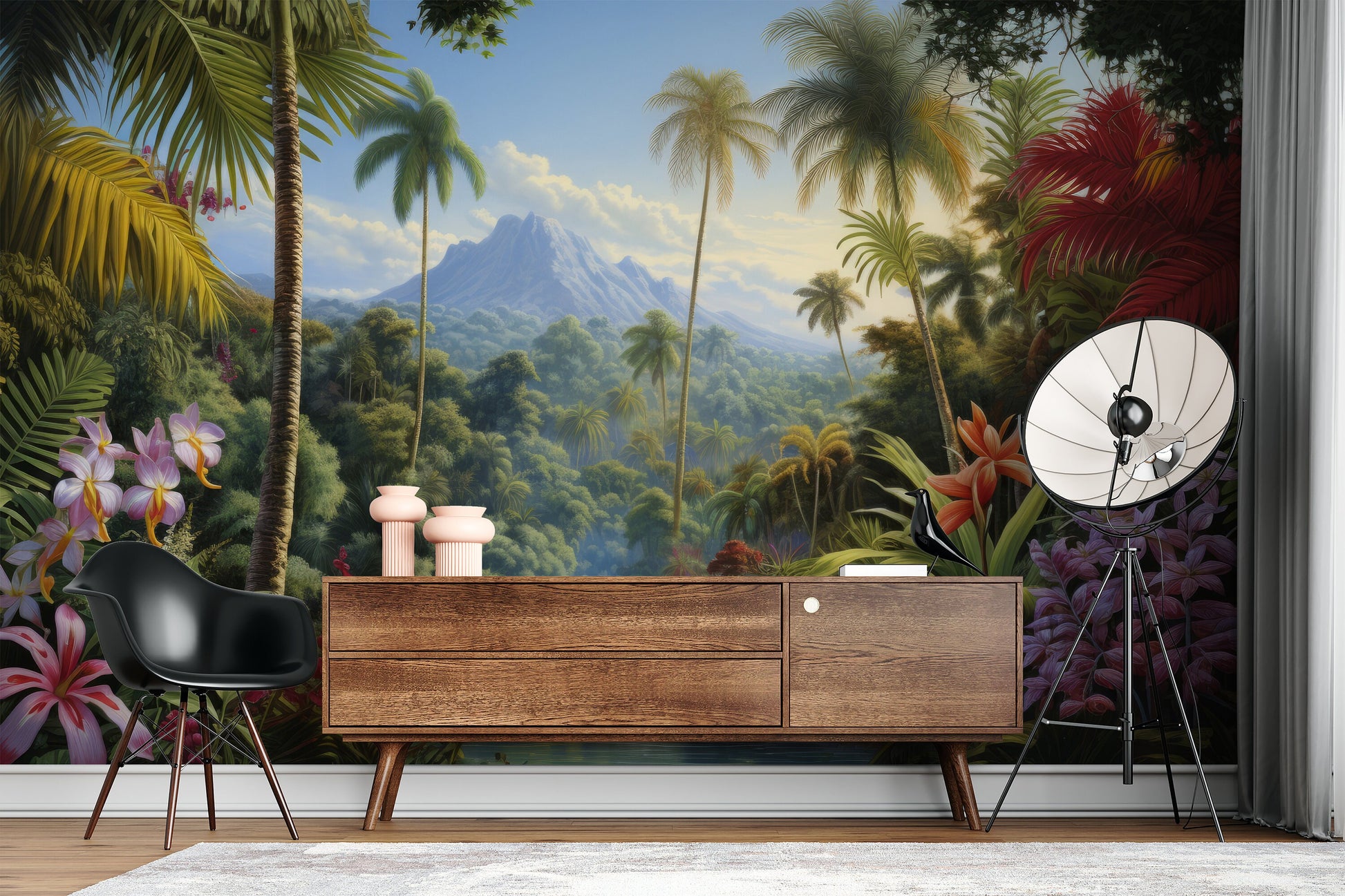 Jungle Tropical Forest Tropical Wallpaper – scale reference, Golden Era Walls