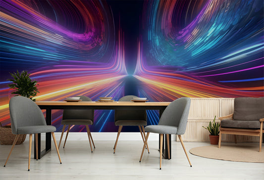 Vibrant Color Spectrum Colorful Marble Wallpaper – room setting, Golden Era Walls
