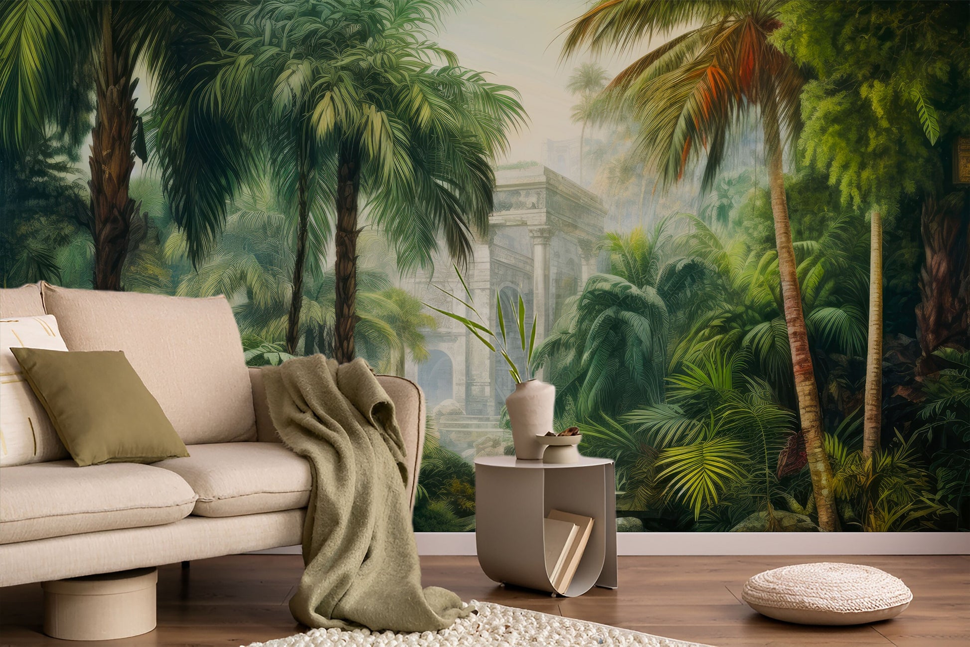 Tropical Jungle Escape Greenery Tropical Wallpaper – alternate view, Golden Era Walls