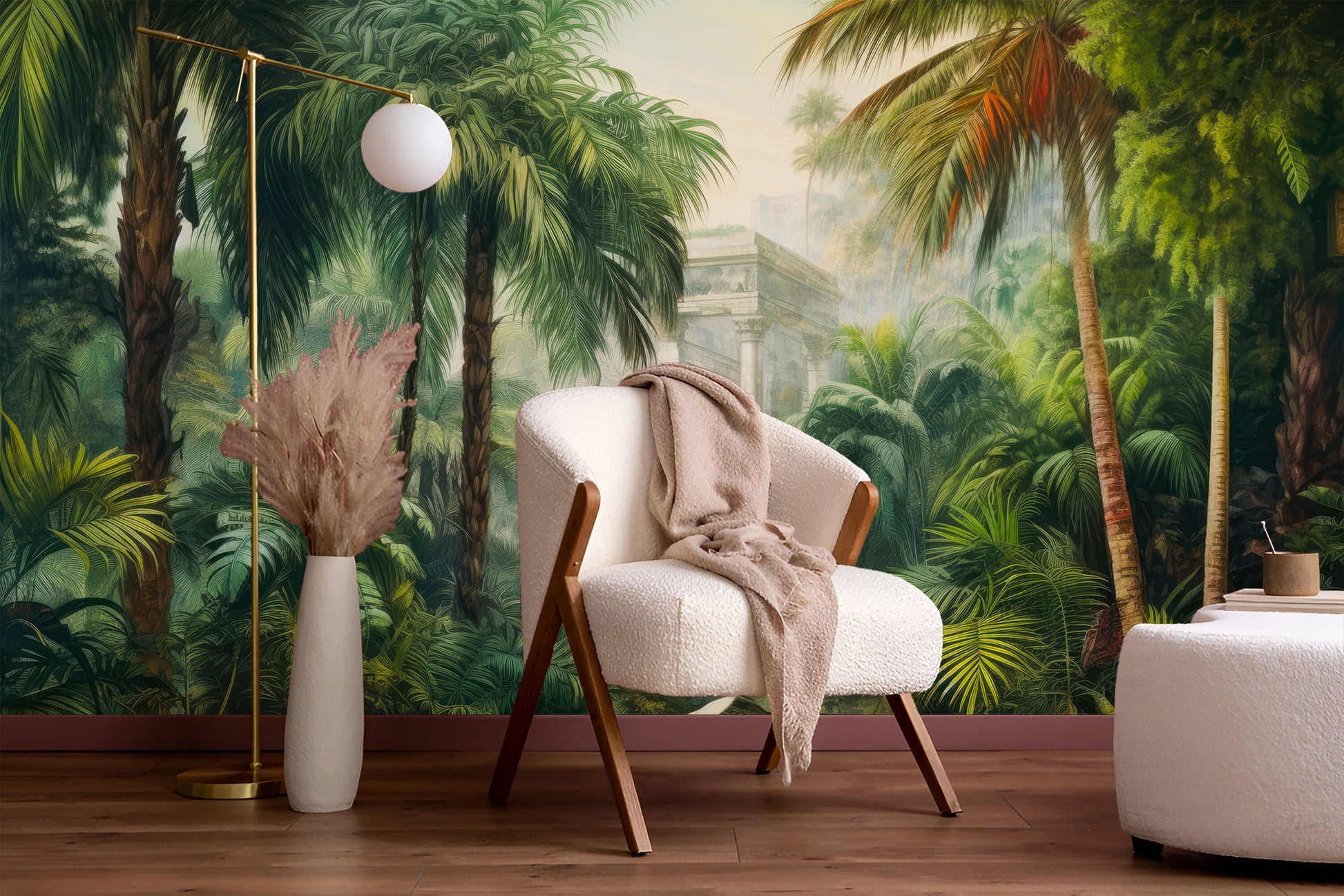 Tropical Jungle Escape Greenery Tropical Wallpaper – detail view, Golden Era Walls