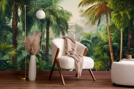 Tropical Jungle Escape Greenery Tropical Wallpaper – detail view, Golden Era Walls