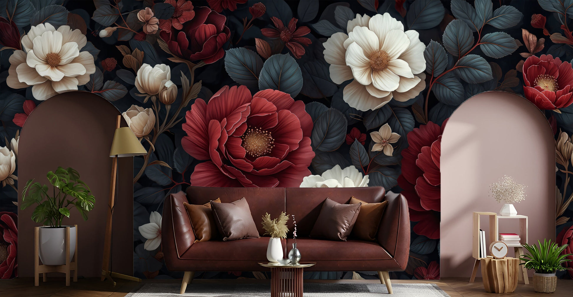Decor Dark Floral Stylish Floral Wallpaper – alternate view, Golden Era Walls