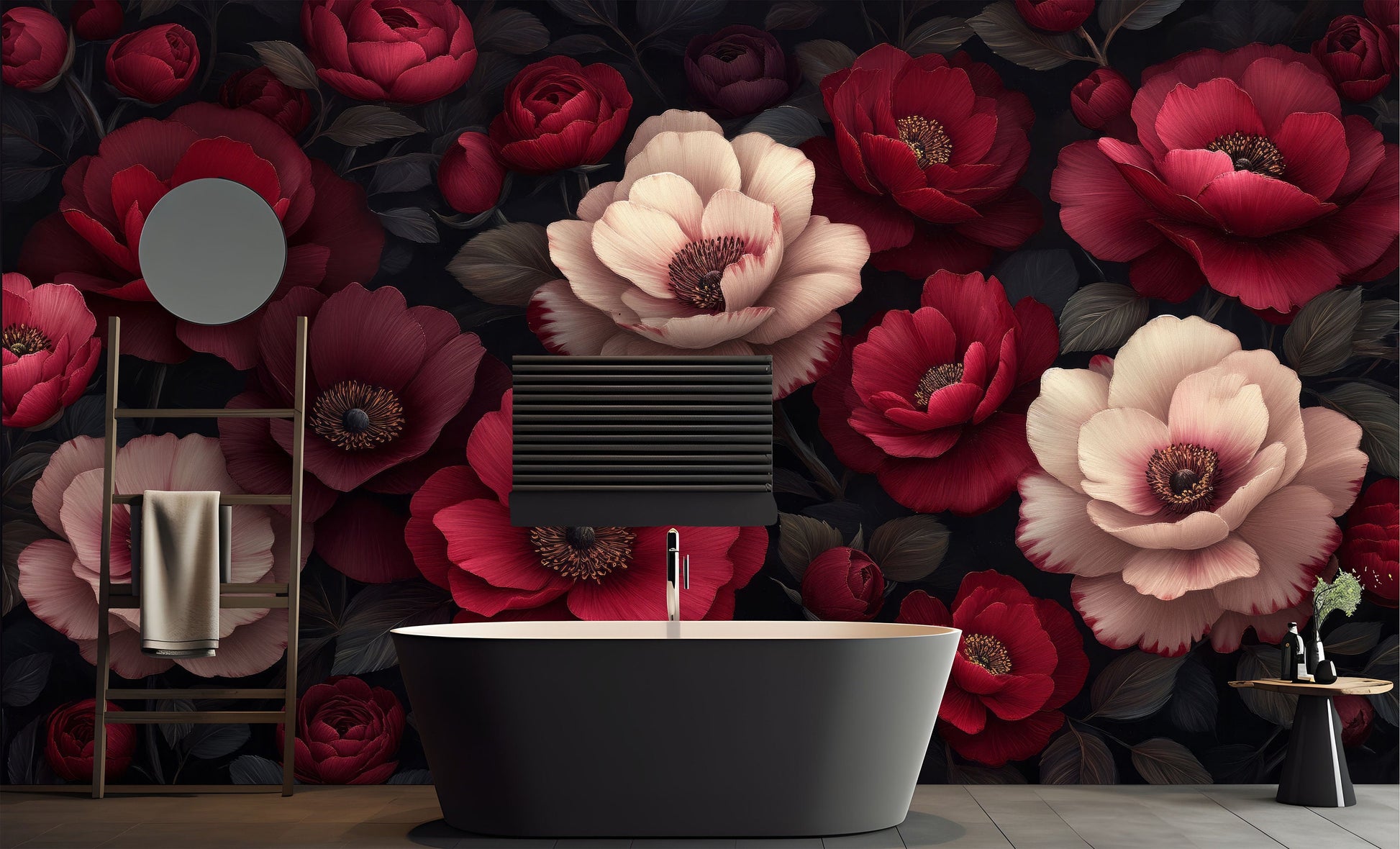 Dark Floral Stylish Decor Floral Wallpaper – alternate view, Golden Era Walls