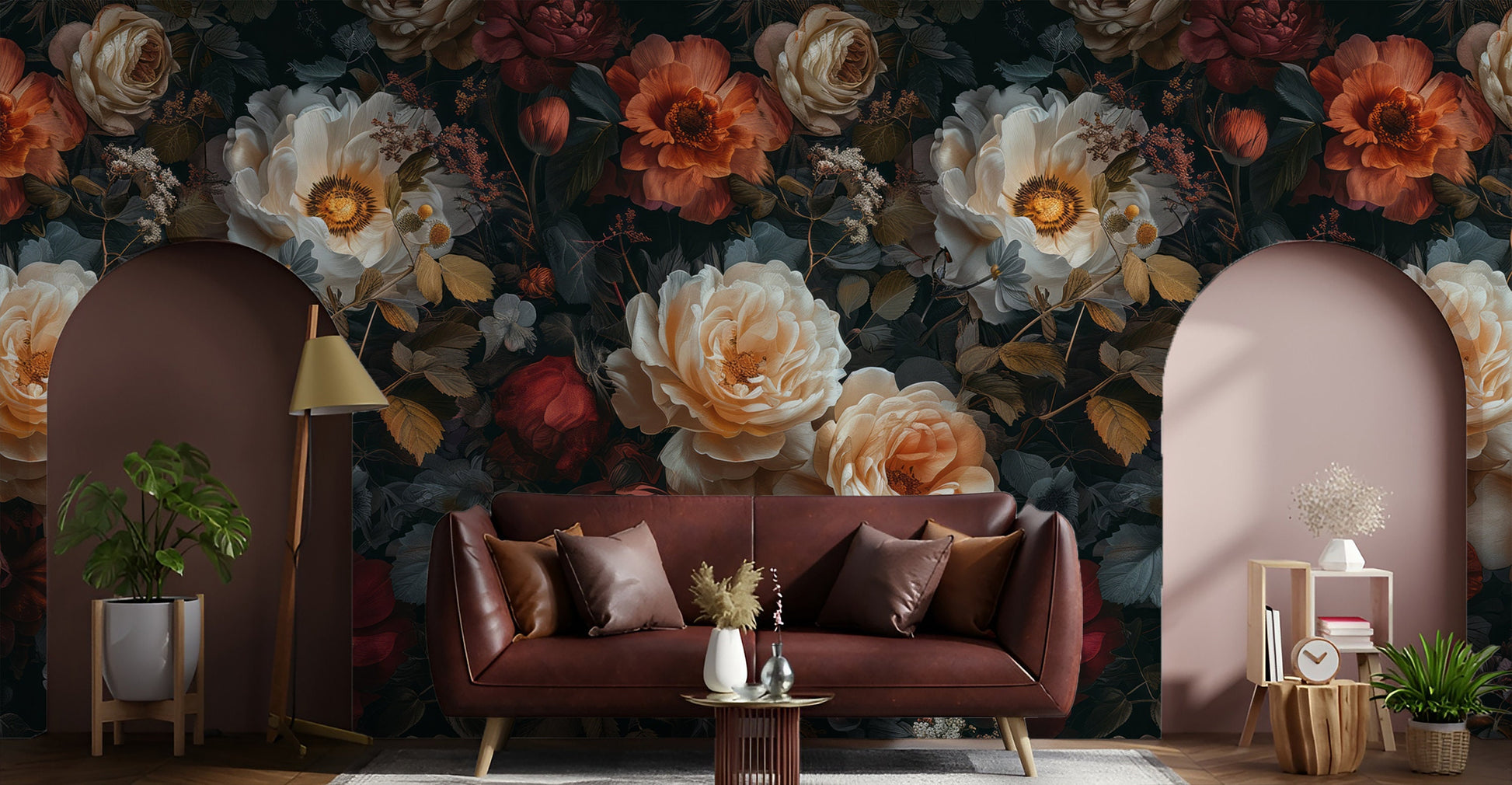 Secret Garden Baroque Style Floral Wallpaper – alternate view, Golden Era Walls