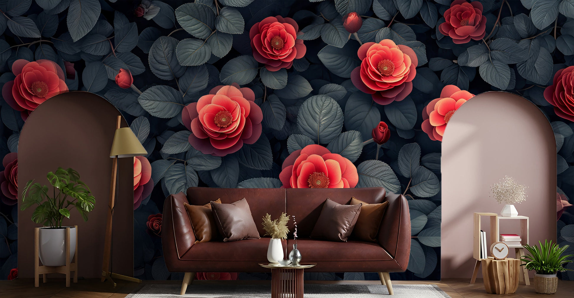 Vintage Dark Floral Design Floral Wallpaper – alternate view, Golden Era Walls