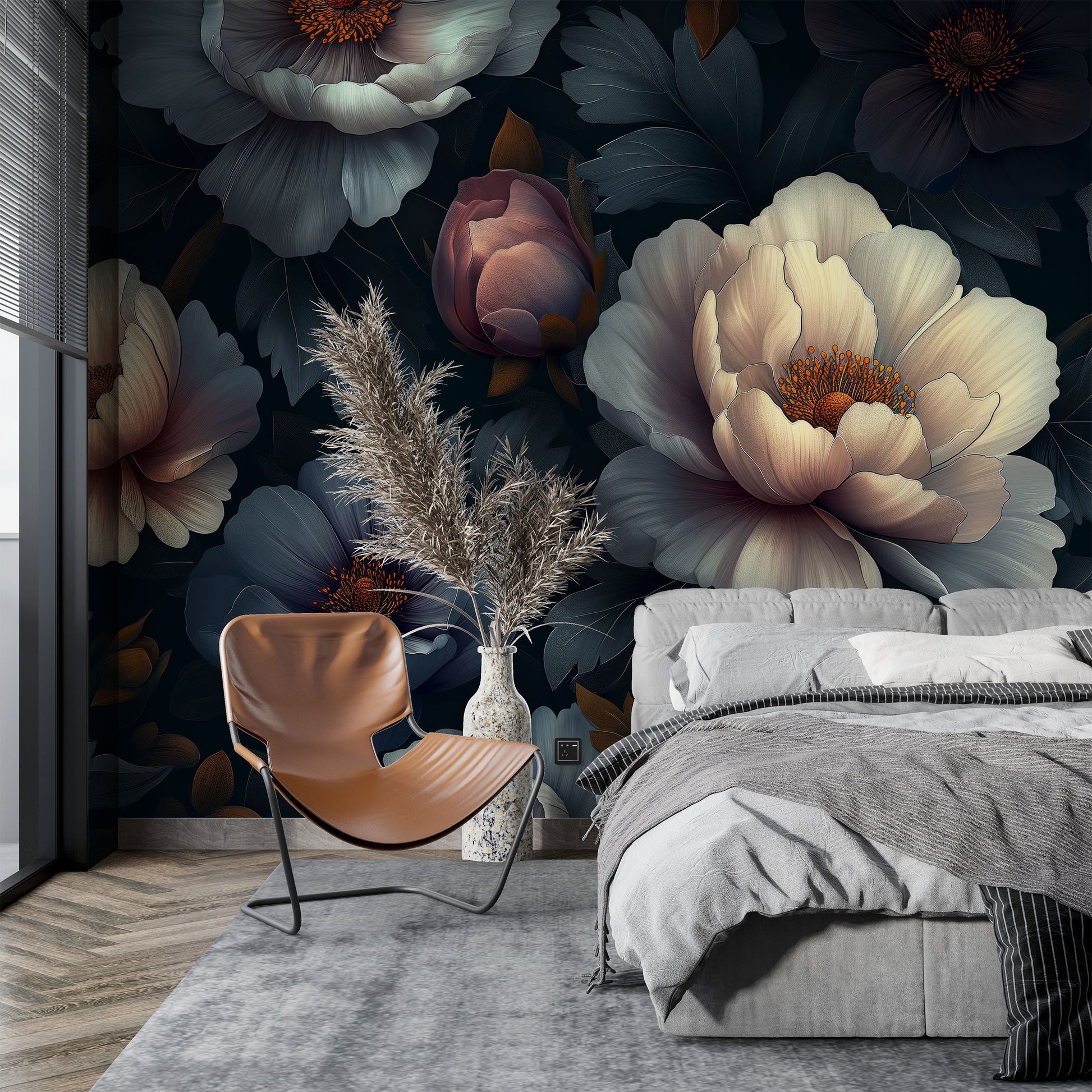Gold Flowers Luxury Pattern Floral Wallpaper – texture detail, Golden Era Walls