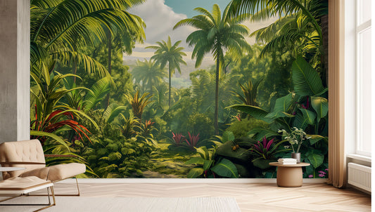 Decor Tropical Tropical Wallpaper – room setting, Golden Era Walls
