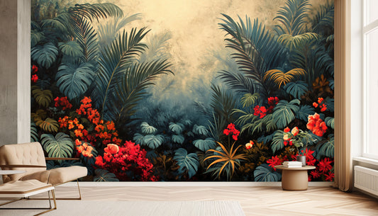 Tropical Forest Easy Makeover Tropical Wallpaper – detail view, Golden Era Walls