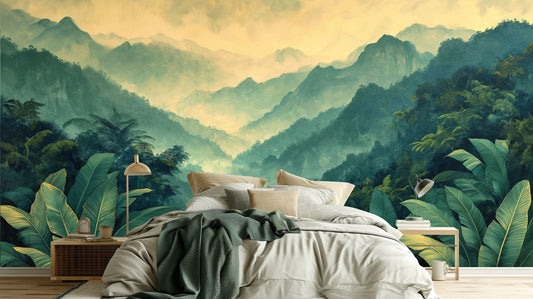 Palm Tree Tropical Wallpaper – peel and stick wallpaper mural, Golden Era Walls