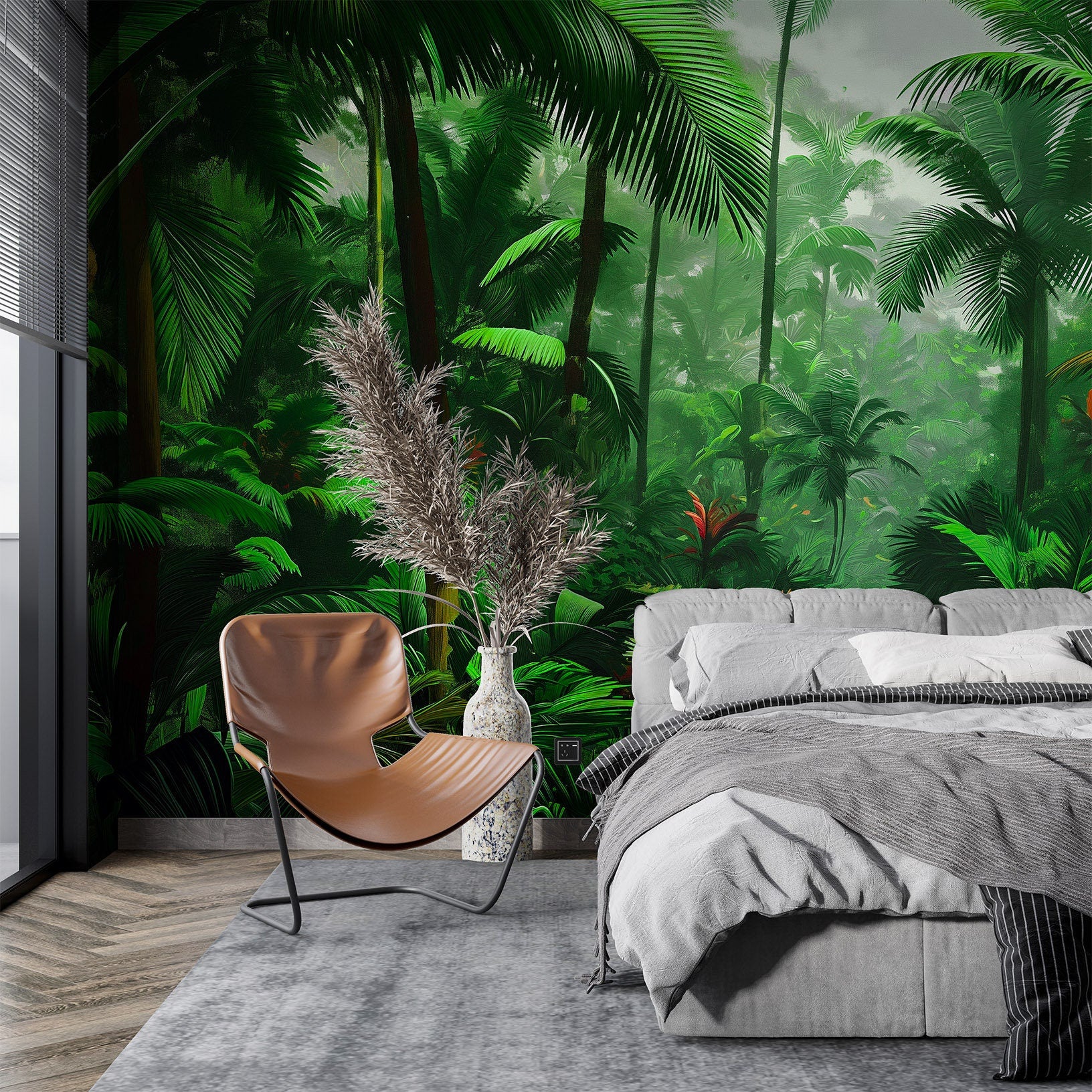 Palm Tree Tropical Touch Tropical Wallpaper – detail view, Golden Era Walls